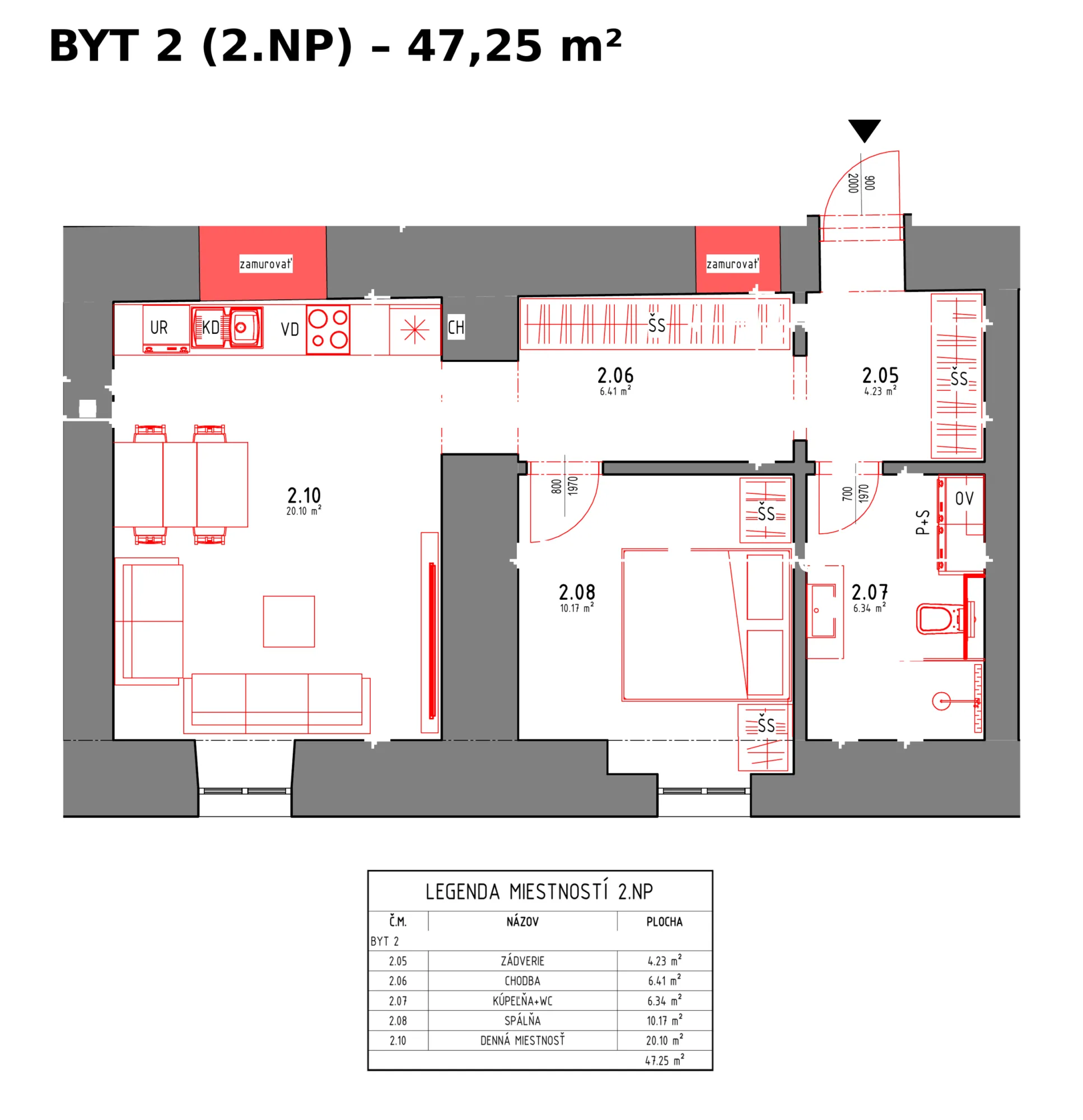Radničné námestie 10 – 2 izbový byt 47 m² – fotka 11