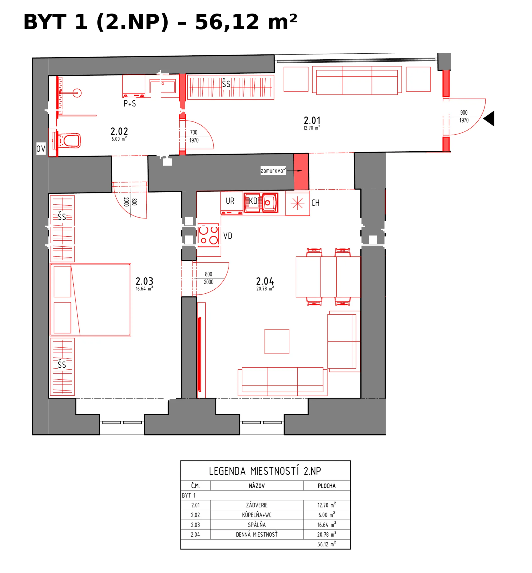 Radničné námestie 10 – 2 izbový byt 56 m² – fotka 9